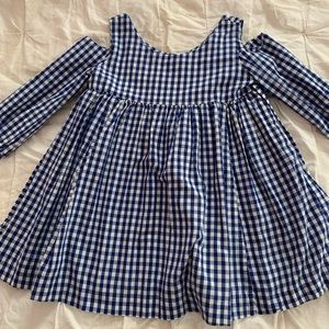 Little Goodall girls gingham blue cotton dress